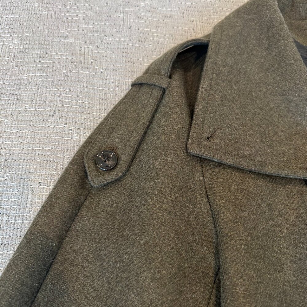 Mango Double-Breasted Green Wool Coat - Picture 9 of 15